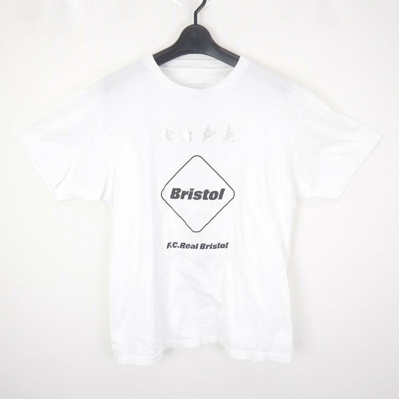 18AW F.C.Real Bristol エフシーレアルブリストル EMBLEM TEE メンズ トップス ロゴ プリント コットン半袖 Tシャツ WHITE M FCRB-189060