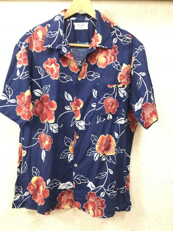 ★★USEDユーズド アロハシャツ ハワイアンシャツ PEARL HAWAII Lサイズ 花柄★★