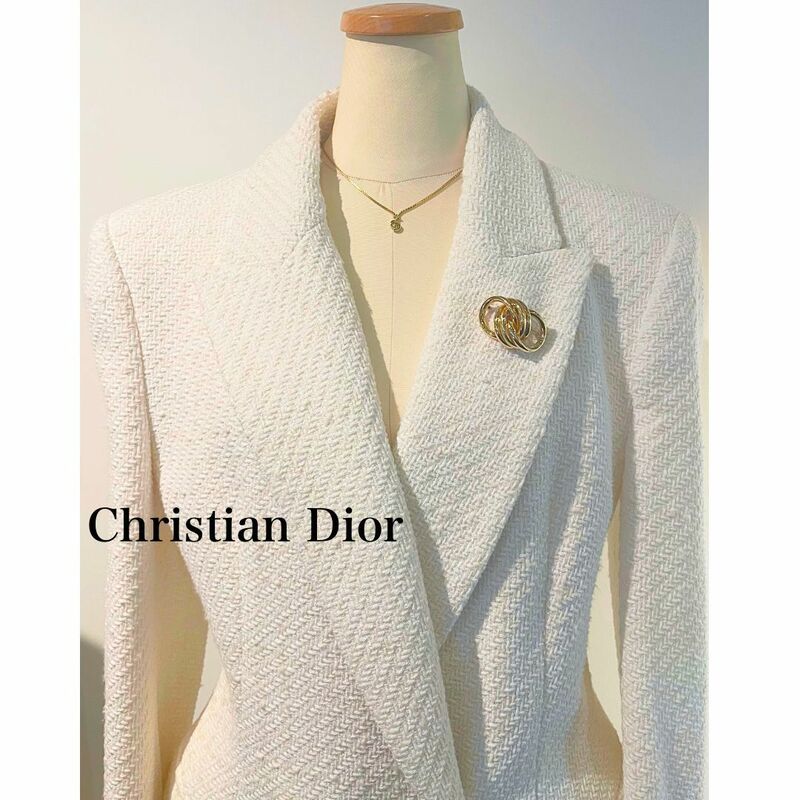 【美品】Christian Dior クリスチャン ディオール ゴールド ブローチ リング アクセサリー ヴィンテージ【送料無料】