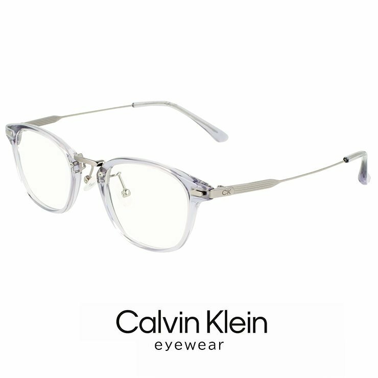 新品 メンズ カルバンクライン メガネ ck23554lb-020 49mm calvin klein 眼鏡 ウェリントン コンビネーション フレーム クリア グレー