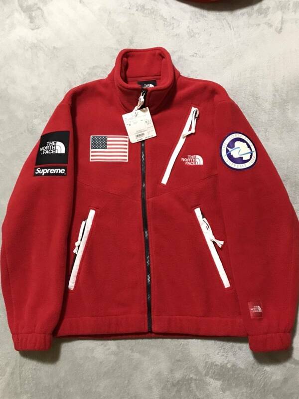 新品 Supreme x THE NORTH FACE トランス アンタークティカ フリース ジャケット M レッド NL01703I ノースフェイス シュプリーム