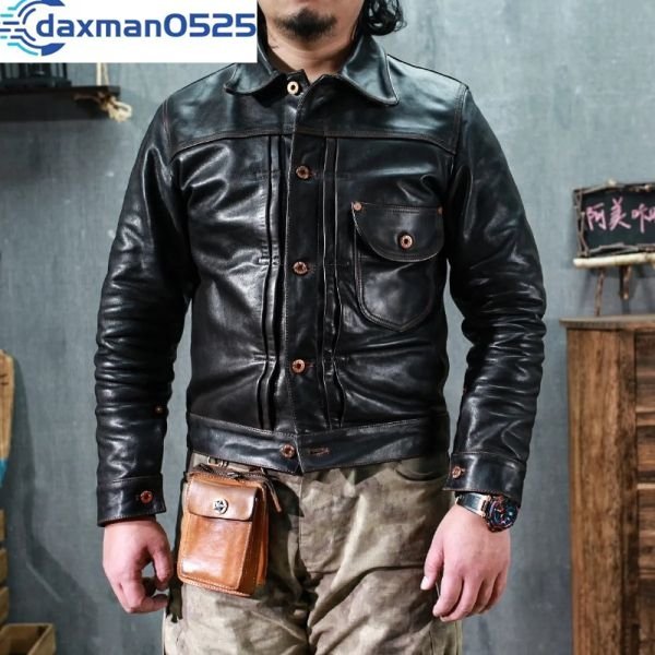 1.2mm 茶芯ホースハイド 30's カウボーイタイプ Sサイズ(34) 101J 1st ファースト Gジャン レザージャケット 馬革