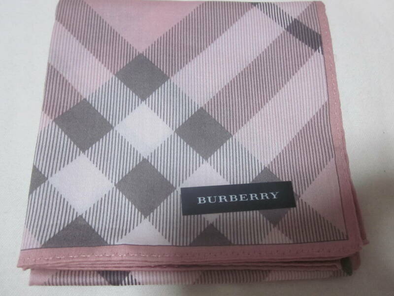 ■【BURBERRY】■【バーバリー】■【ピンク　チェック柄　ハンカチ】■【未使用】■【ブルーミング中西】■【日本製】■