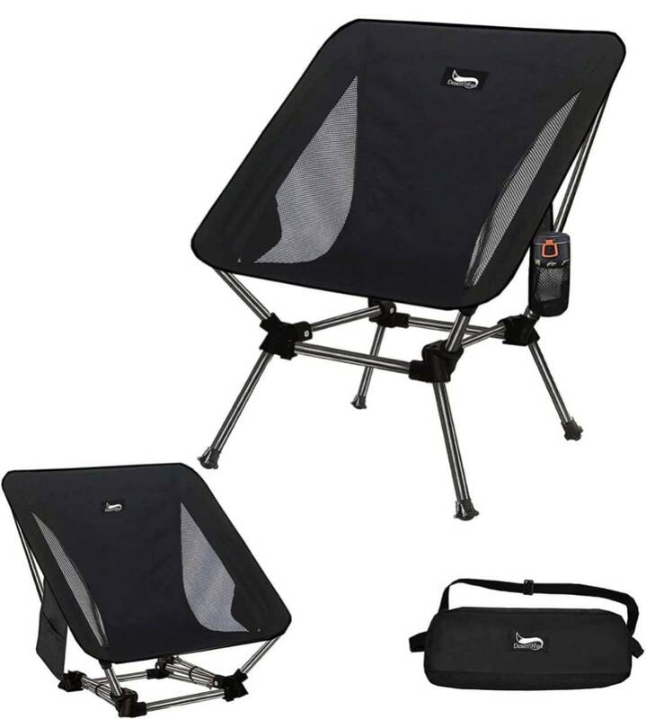 屋外用折りたたみ椅子BB505 黒色ポータブルキャンプチェア コンパクト大人用ビーチチェア カップホルダー付きキャンプチェア ブラック