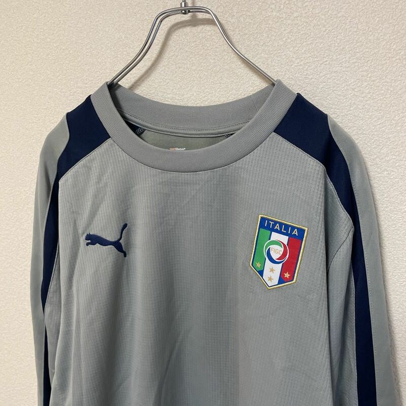 00s PUMA プーマ ITALIAイタリア代表 ユニフォーム サッカーシャツ 長袖 ジャージ レプリカ ゲームシャツ 古着 サイズL
