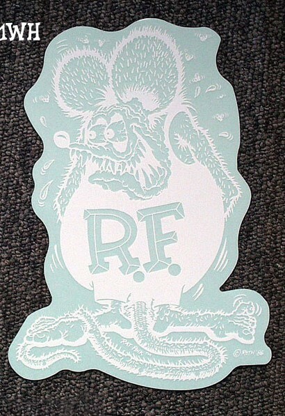 Rat Fink デカール ホワイト L 20×14cm ラットフィンク　[RD001WH]