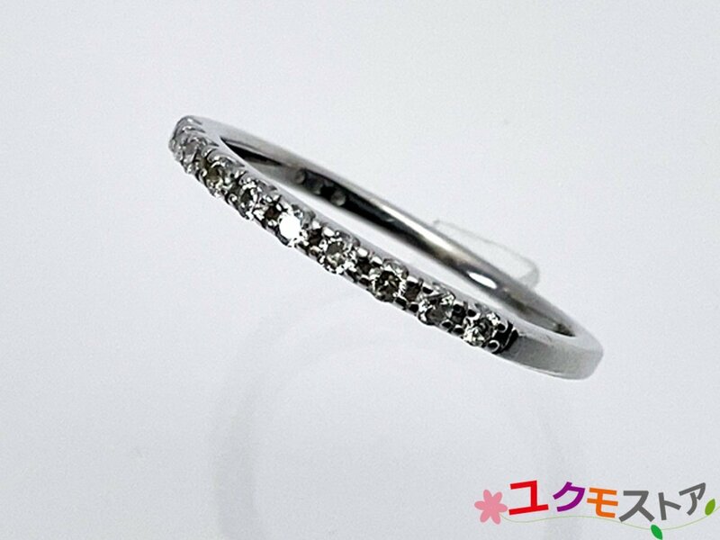 【送料無料】Pt900 ダイヤモンド 一文字 0.1ct ピンキーリング 4号 プラチナ ダイヤリング