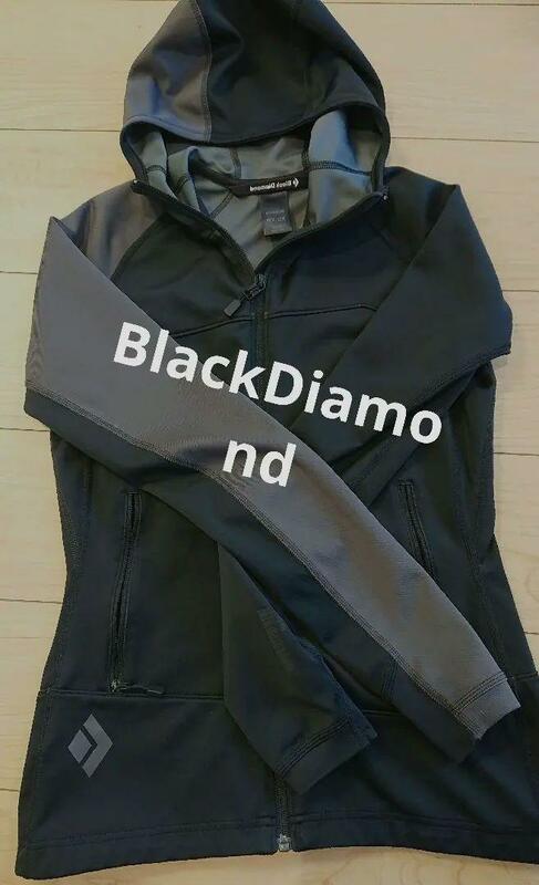即決 ブラックダイヤモンド Black Diamond ソフトシェルジャケット パーカー ウインドストッパー レディースXS ブラック&グレー 使用1回