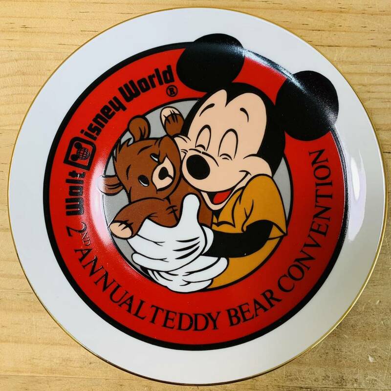 2G34156 WDW Walt Disney World ウォルト・ディズニー 第2回テディベアコンベンション 絵皿 食器 プレート 1987年製 西ドイツ