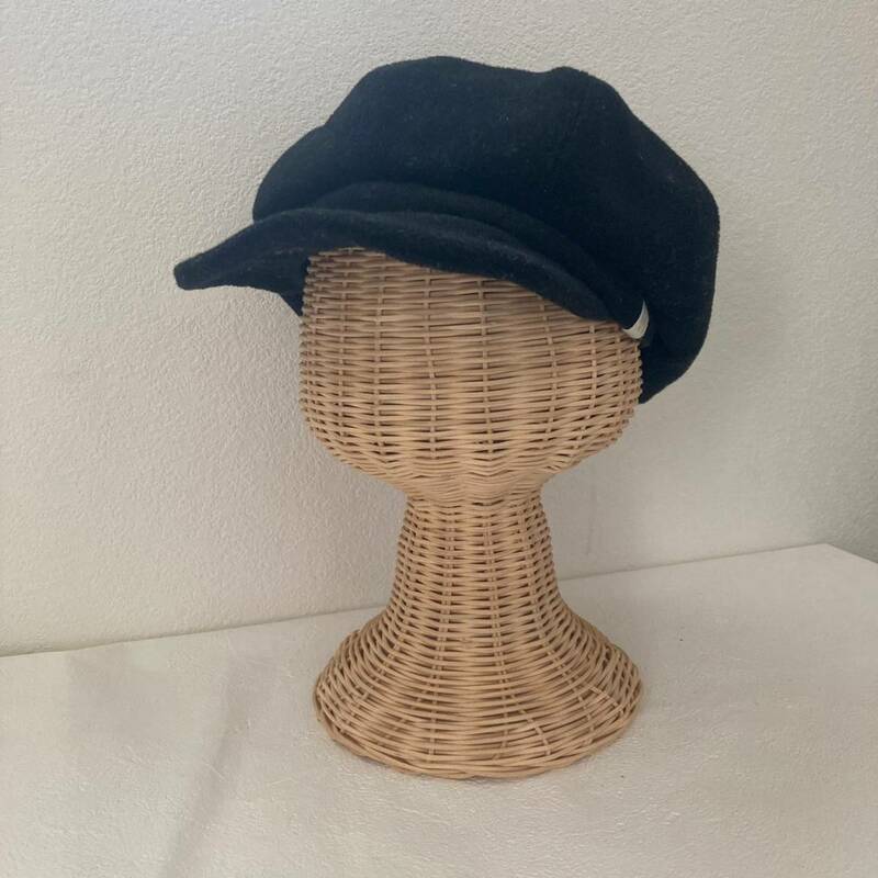 MOZ/モズ ベレー帽 ハンチング帽子 ブラック 黒 メンズ 57.5cm
