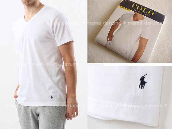 新品 POLO RALPH LAUREN ラルフローレン クラシックフィット Vネック Tシャツ 3L 2XL XXL 白 綿100% ヘインズ 大きいサイズ アンダーシャツ