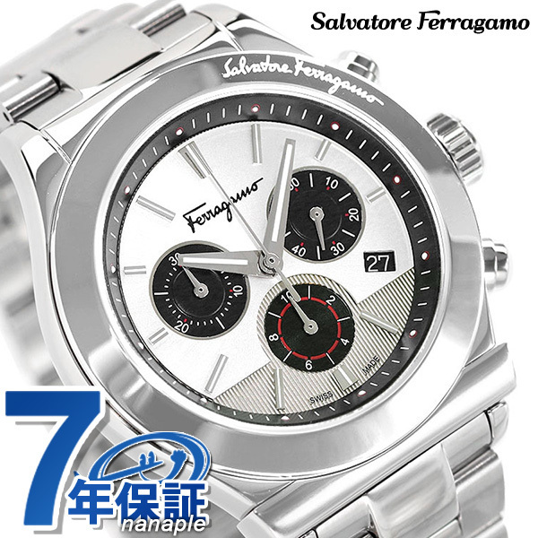 フェラガモ 1898 42mm クロノグラフ メンズ 腕時計 SFFM01420 Salvatore Ferragamo シルバー