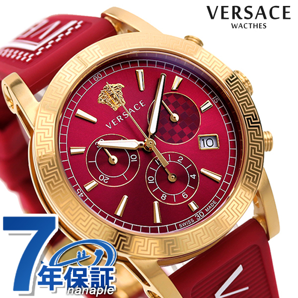 ヴェルサーチ ヴェルサーチェ スポーツテック 40mm クロノグラフ メンズ 腕時計 VELT01421 VERSACE レッド