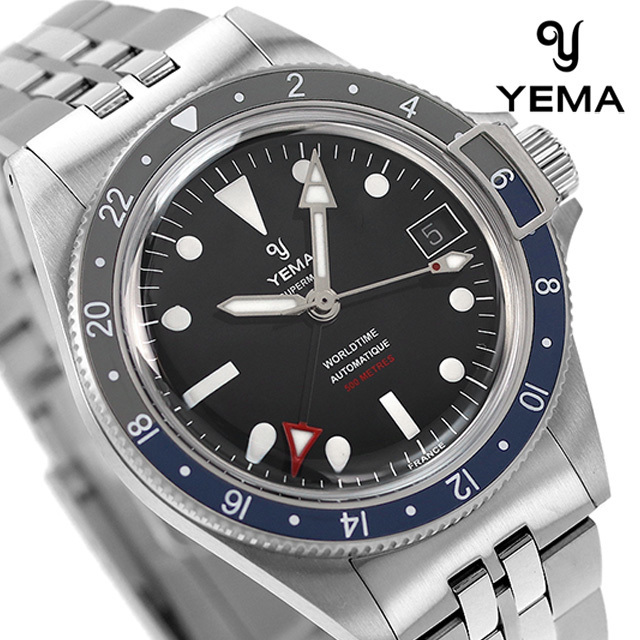 イエマ スーパーマン500 GMT バットマン 自動巻き 腕時計 YEMA YGMT22C39-AMS アナログ ブラック 黒
