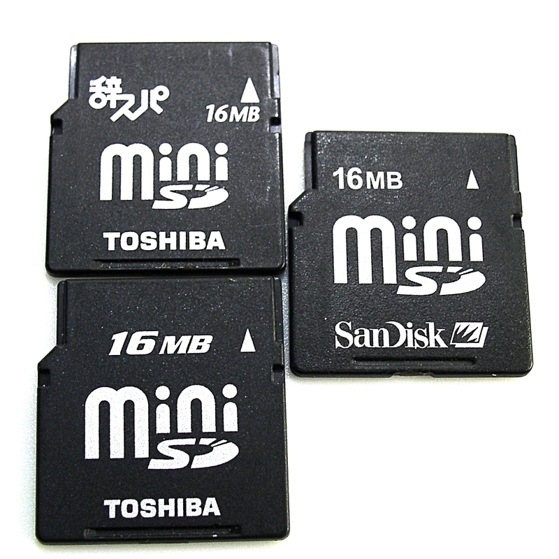 【miniSDカード】【フォーマット済】【動作確認済】【3セット】【16MB】 TOSHIBA 　SanDisk 　東芝　サンディスク
