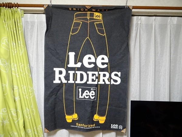 新品 非売品 ビンテージ UNION MADE Lee リー Sanforized Lee RIDERS ライダース デニム バナー インテリア 壁掛け 当時物