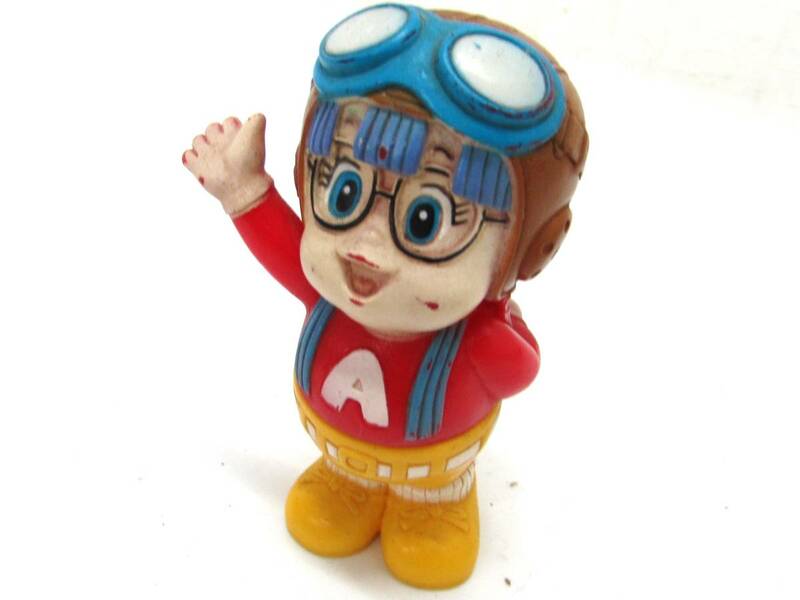 当時もの ポピー Dr.スランプ アラレちゃん パイロット ソフビ 8.5cm 人形 フィギュア レトロ