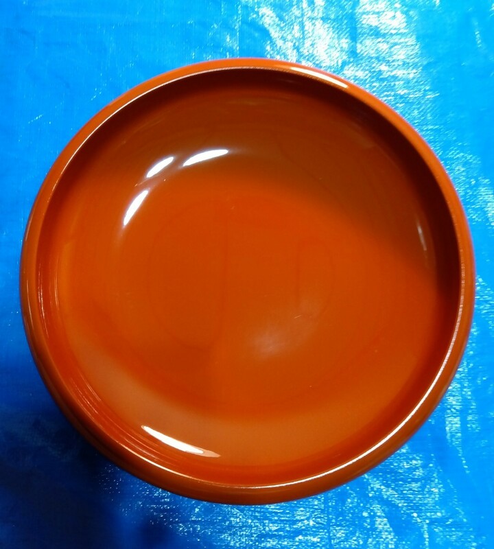 赤漆器　丸盆　31cm四方　　レトロ　多用鉢　盛鉢