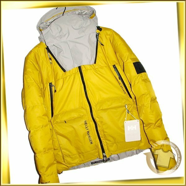 100■ヘリーハンセン HELLY HANSEN 600FPリバーシブルダウンジャケット イエロー Mサイズ 未使用 海外モデル SK33_231020_1