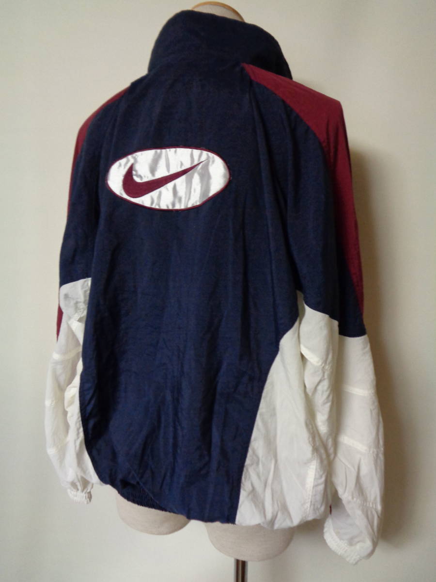90's NIKE ビッグシルエット SWOOSH スウェット ナイロン ジャケット L ロゴ ナイキ ビンテージ