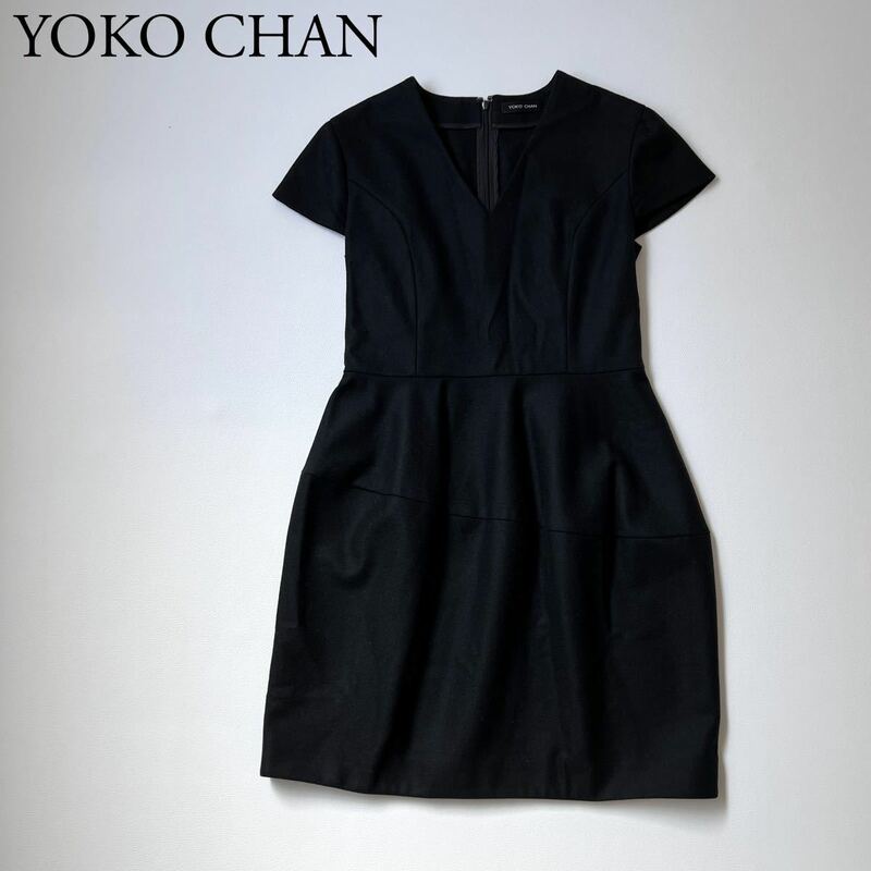 YOKO CHAN ヨーコチャン ドレス　 フレアワンピース　膝丈 半袖　バルーンスカート　高級 パーティ　カジュアル　セレモニー　 レディース