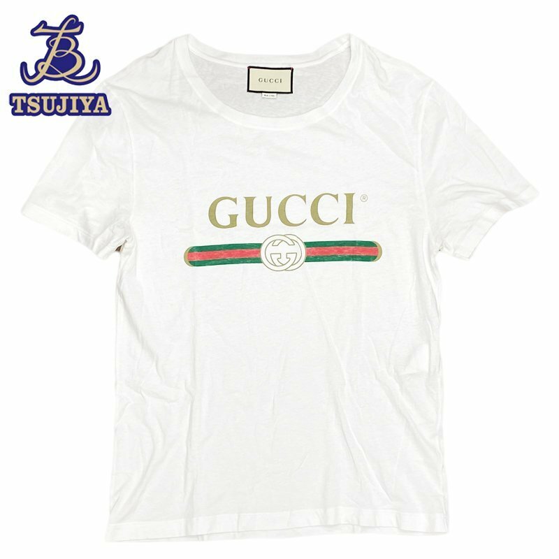 GUCCI グッチ Ｔシャツ　440103　ホワイト　メンズ　#S　中古B【辻屋質店A2289】