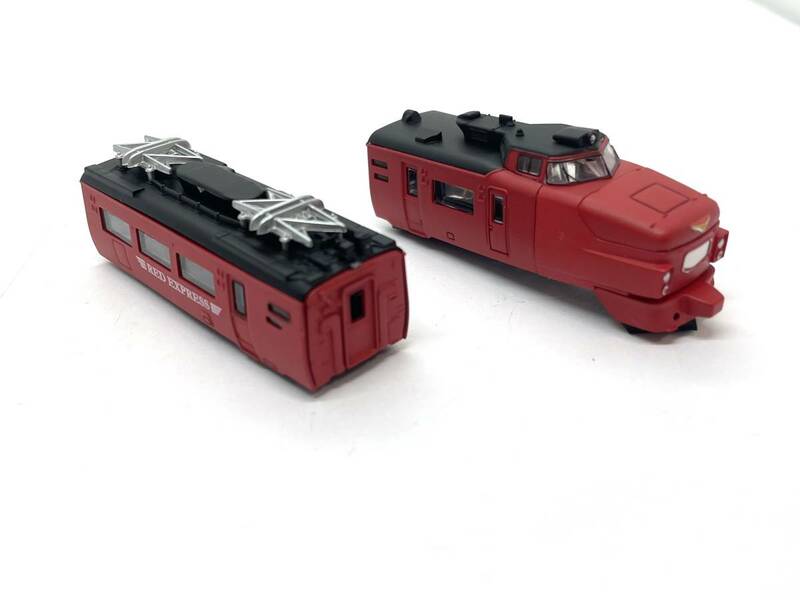 BANDAI バンダイ Bトレインショーティー 485系 RED EXPRESS ボンネット 2両セット 組立済 車輪無し 鉄道模型