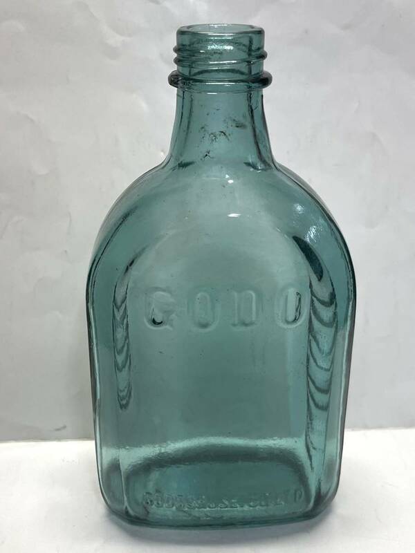 昭和レトロ 当時物 GODO 合同酒精 エンボス 瓶 空き瓶 エンボス加工 気泡 アンティーク 古い瓶