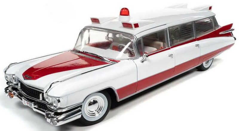 AUTOWORLD 1/18 1959 キャディラック エルドラド 救急車 ホワイト/レッド 完成品ダイキャストミニカー AW302　送料無料 新品