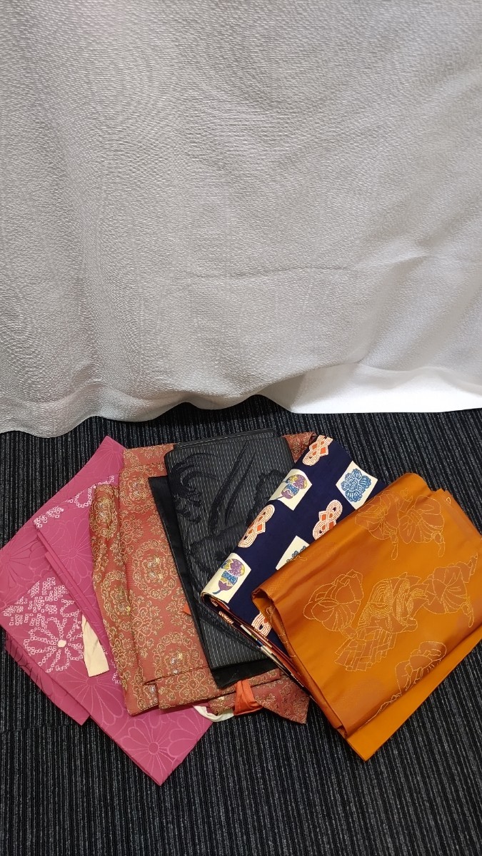 帯　リメイク用素材として　5点セット　202310301353　80サイズ