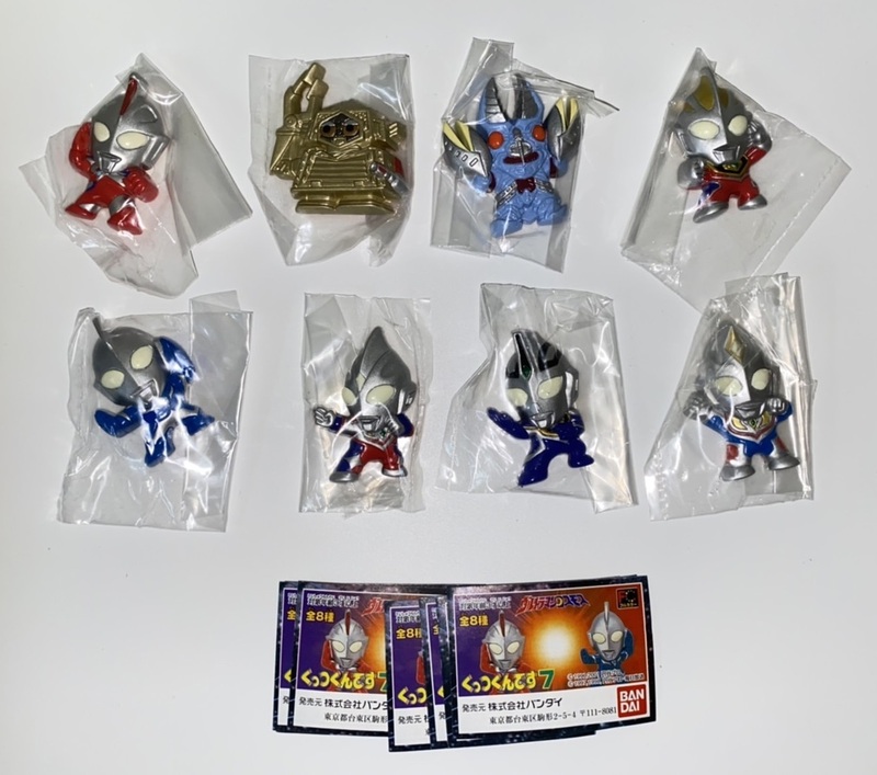 ◎バンダイ ガシャポン ウルトラマン くっつくんです７ 全8種セット 新品・未開封 初版4凹 コスモス バルタン星人 ガイア ティガ ダイナ