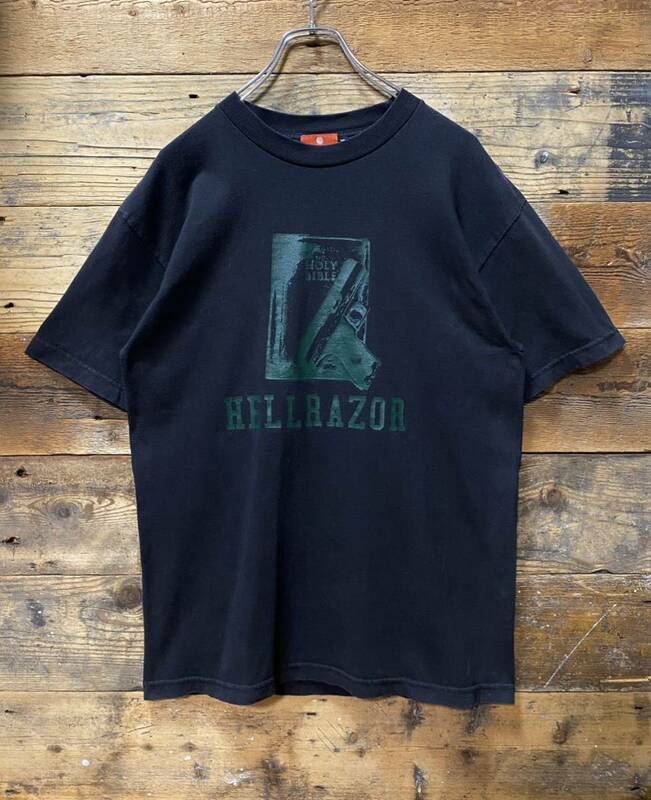 HELLRAZOR　HOLY BIBLE TEE　size:M　ブラック　メキシコ製　/　 ヘルレイザー　Tシャツ　black　黒