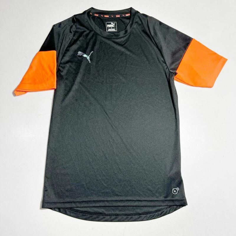 プーマ PUMA 黒 ブラック オレンジ サッカー トレーニング用 プラクティスシャツ Mサイズ