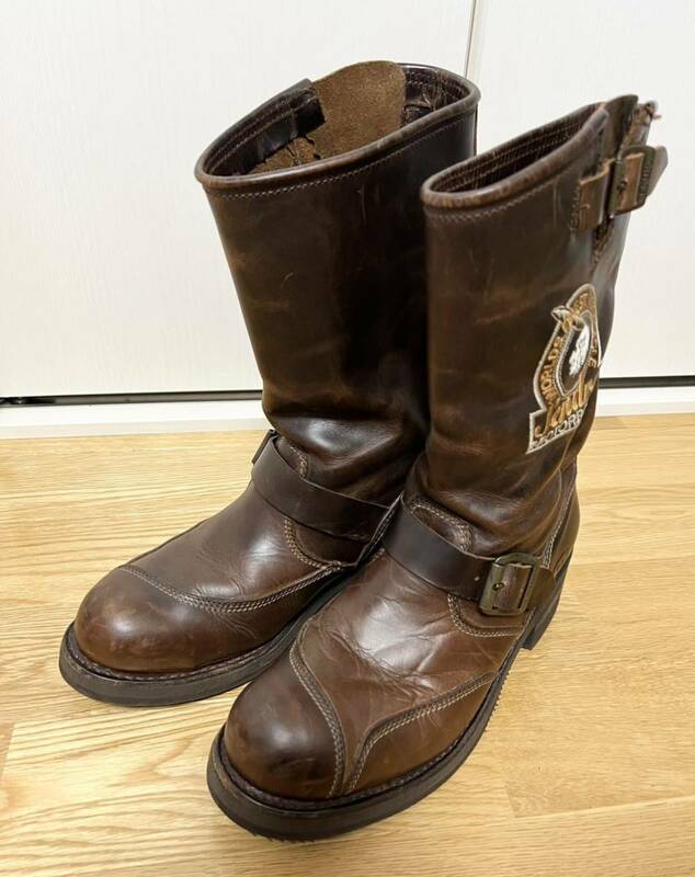 [SENDRA] 定価47,250 STEEL MD TANG 3565 インディアン刺繍 スチールトゥ レザーエンジニアブーツ 7.5 ブラウン センドラ