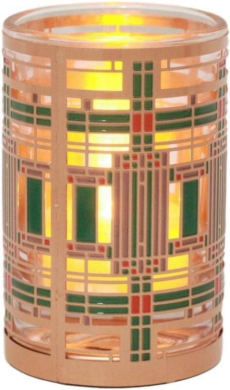 フランク・ロイド・ライト LEDキャンドルホルダー照明雑貨アートメタルグラスインテリア置物オブジェランプ オーク・パーク・スカイライト