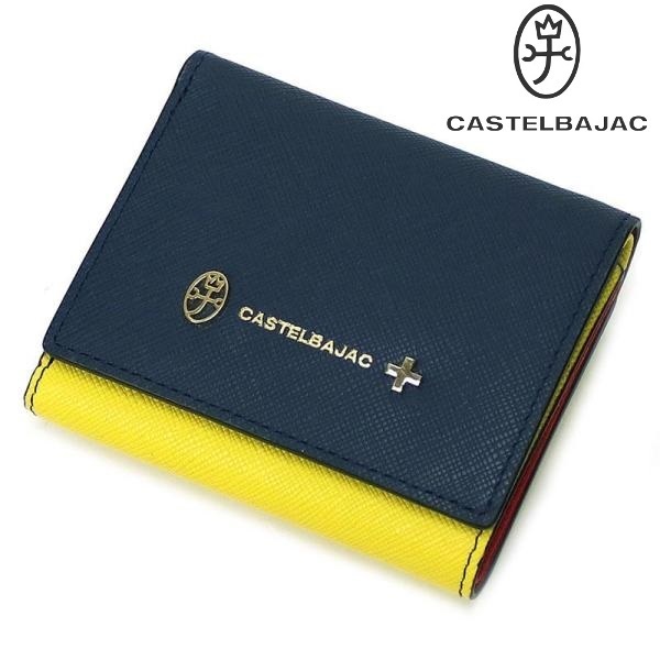 新品 CASTELBAJAC カステルバジャック 牛革 3つ折り財布 コンパクト財布 ネイビー ※この他にも出品中です♪CA15079