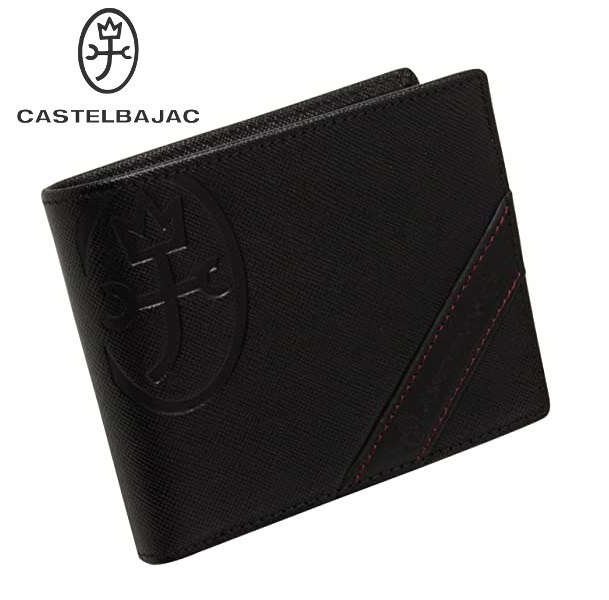 新品 CASTELBAJAC カステルバジャック 牛革 2つ折り財布 ブラック ※この他にも出品中です♪ CA15115