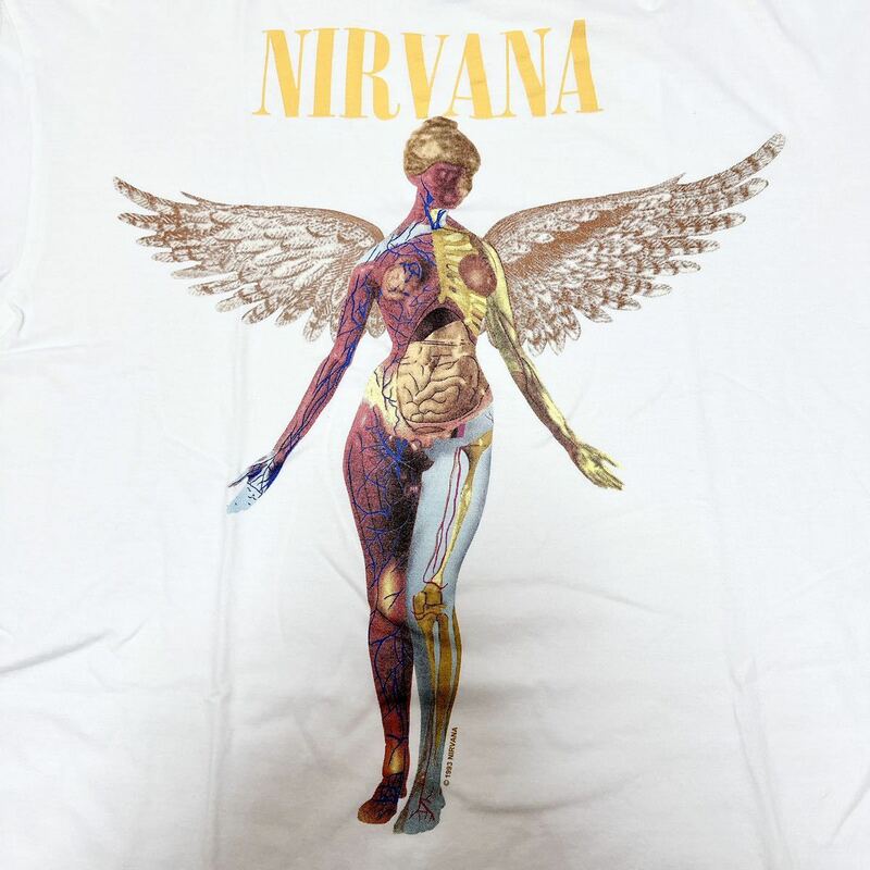 美品 90s NIRVANA IN UTERO ヴィンテージ Tシャツ Kurt Cobain カートコバーン ニルヴァーナ インユーテロ バンド Lサイズ USA製 レプリカ 