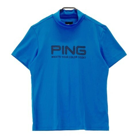 PING ピン 2022年モデル ハイネック 半袖Tシャツ ブルー系 L [240101060220] ゴルフウェア メンズ