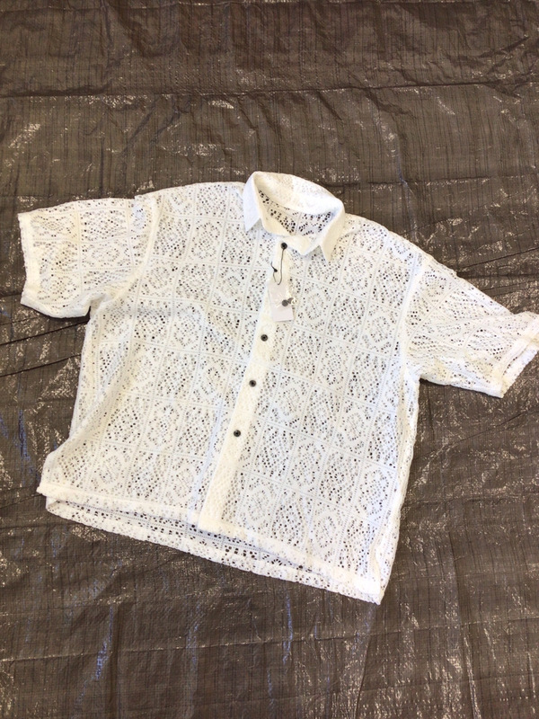 ジュンレッド シャツ レギュラーカラーS/Sレースビッグシャツ メンズ ANG73110 ホワイト(10)　Lサイズ