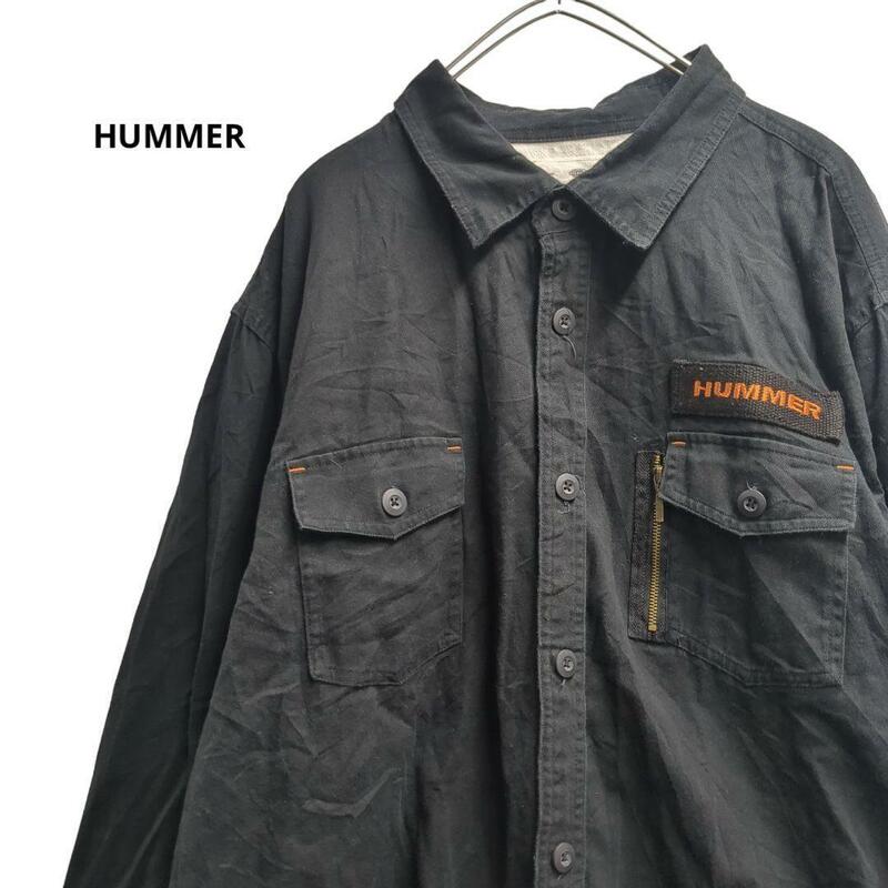 HUMMER 長袖シャツ　BIGシャツ　黒　メンズ5L b28