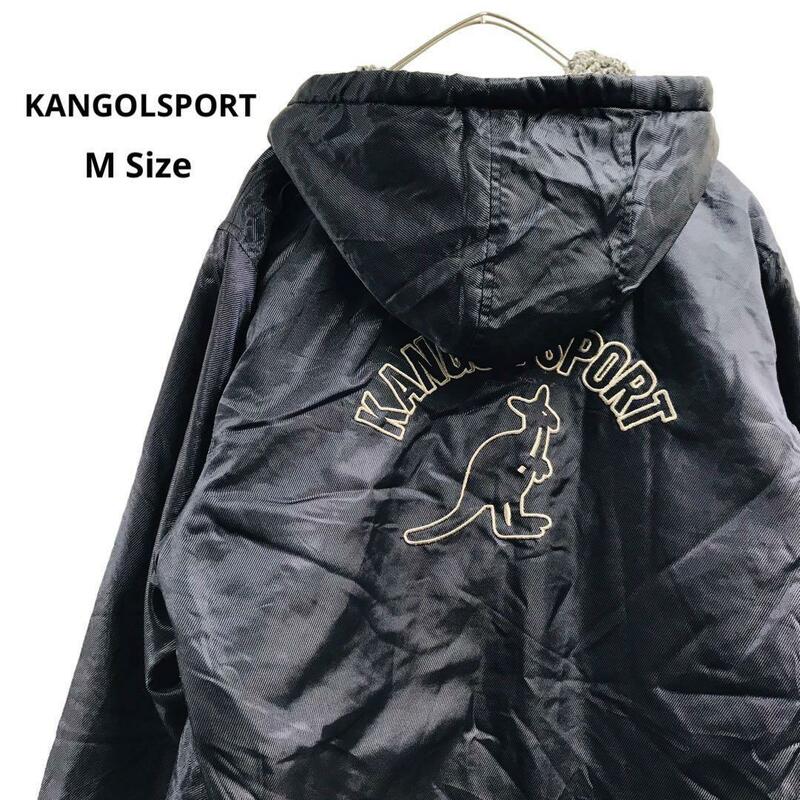 KANGOLSPORT ベンチコートブルゾン裏起毛秋冬紺メンズM a