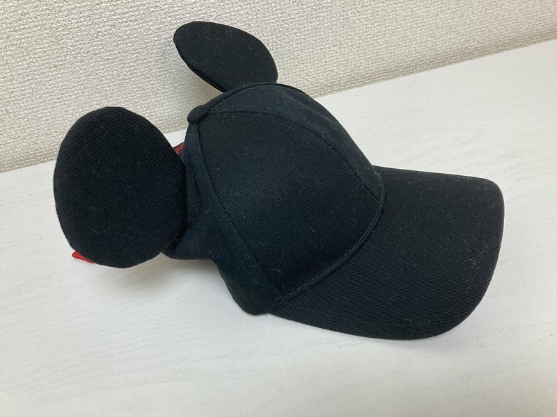 送料無料 ■ ディズニー ミッキー 耳付き キャップ 黒 帽子 東京ディズニーランド TDL