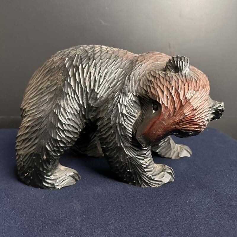 [SX594] 木彫り 熊 置物 木彫熊 くま アイヌ インテリア 民芸品 北海道 レトロ オブジェ
