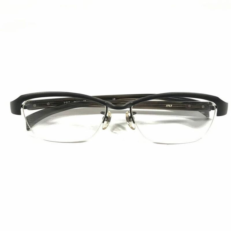 【フォーナインズ】本物 999.9 伊達眼鏡 S-331T 黒色系×グレー色系×カーキ色系 サングラス メガネ めがね メンズ レディース 送料520円