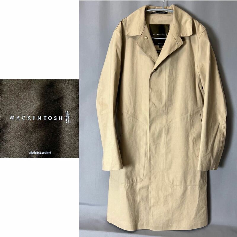 MACKINTOSH Made In Scotland マッキントッシュ ゴム引きコート メンズ 38 M ベージュ 八木通商