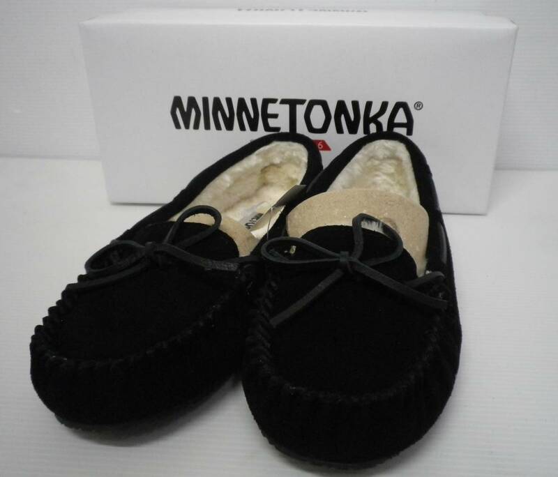 CH1013c MINNETONKA レディース モカシン Cally Black 26cm