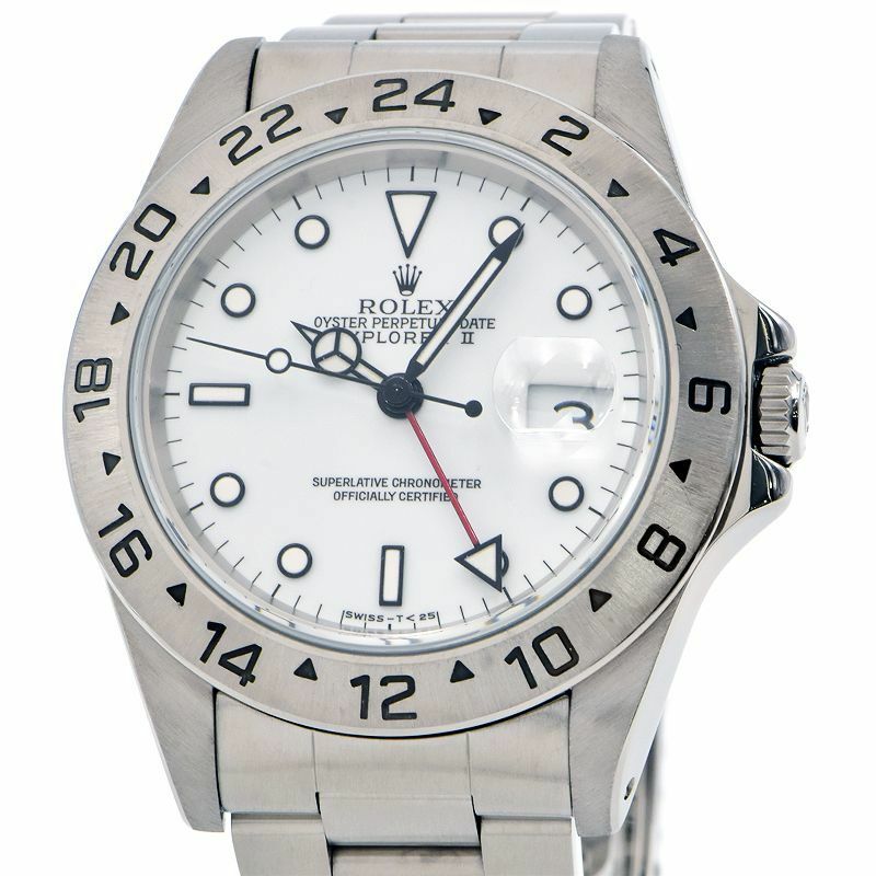 [3年保証] ロレックス メンズ エクスプローラー2 16570 S番 OH/仕上済 ホワイト EX2 エクスプローラーII 自動巻き 腕時計 中古 送料無料
