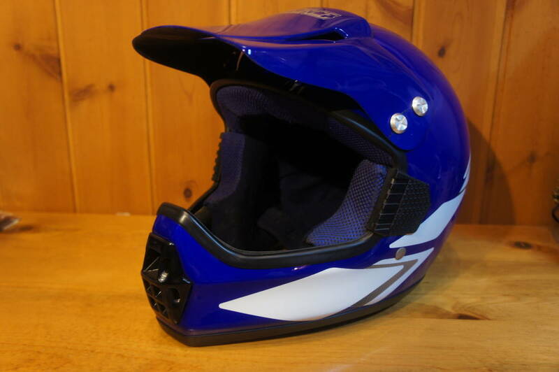 【超レア】 ヤマハ オフロードヘルメット ストロボカラー 青 サイズ：M DT230 LANZA ランツァカラー