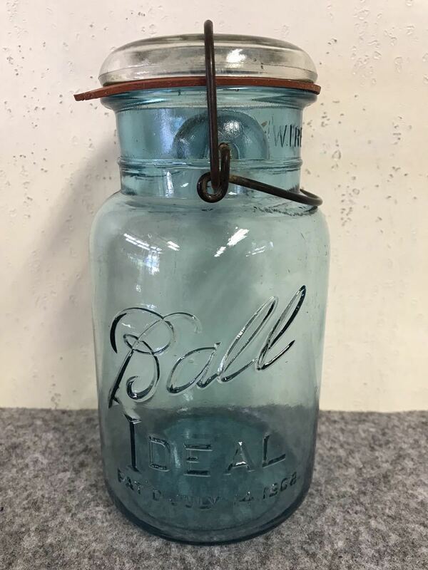 1920s～1930s Ball IDEAL ブルー 青 メイソンジャー ガラス 瓶 10 アンティーク ビンテージ